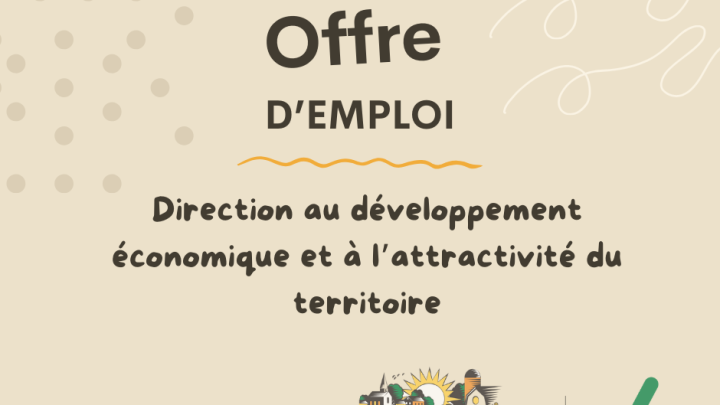 OFFRE D'EMPLOI : Direction au développement économique et à l'attractivité du territoire