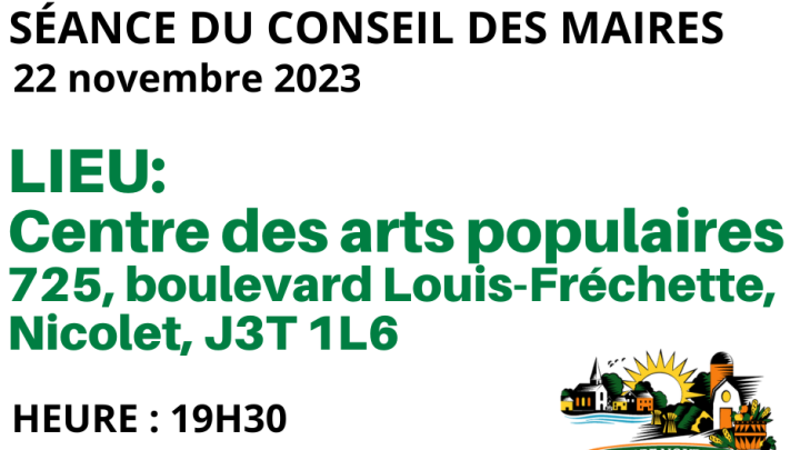 CHANGEMENT DE LIEU : Conseil des maires