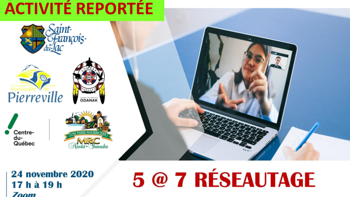 AVIS DE REPORT de l'activité 5 à 7 réseautage