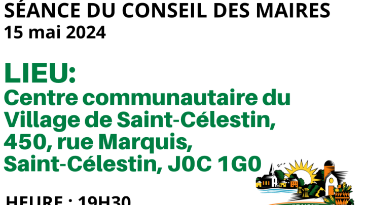 Lieu du Conseil des maires du 15 mai