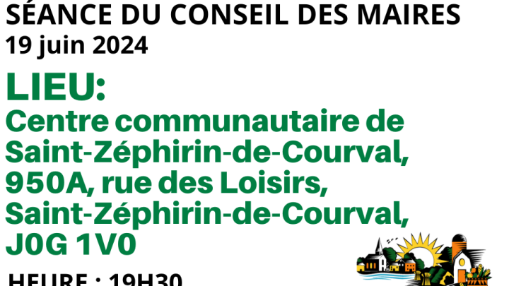 Lieu : Séance du conseil des maires du 19 juin 2024