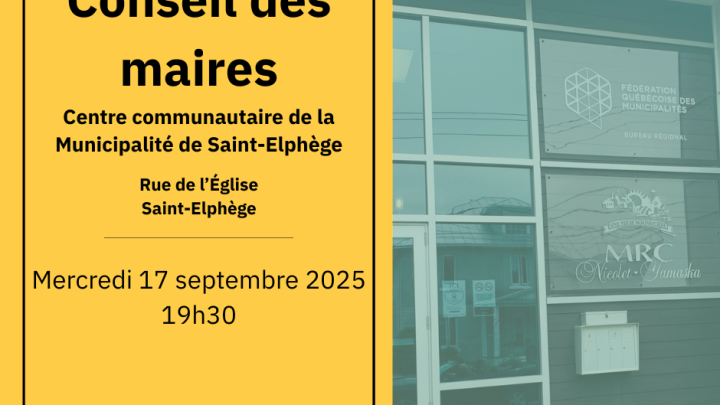 Lieu du Conseil des maires du 17 septembre 2025