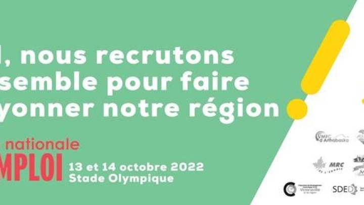 À la recherche de personnel? Joignez-vous à l'espace Centre-du-Québec lors de la Foire nationale de l'emploi 2022 en notre compagnie!