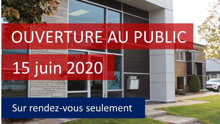 AVIS d'ouverture au public