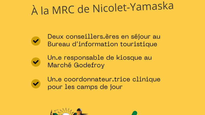 La MRC de Nicolet-Yamaska ouvre quatre postes estivaux pour démontrer son engagement
