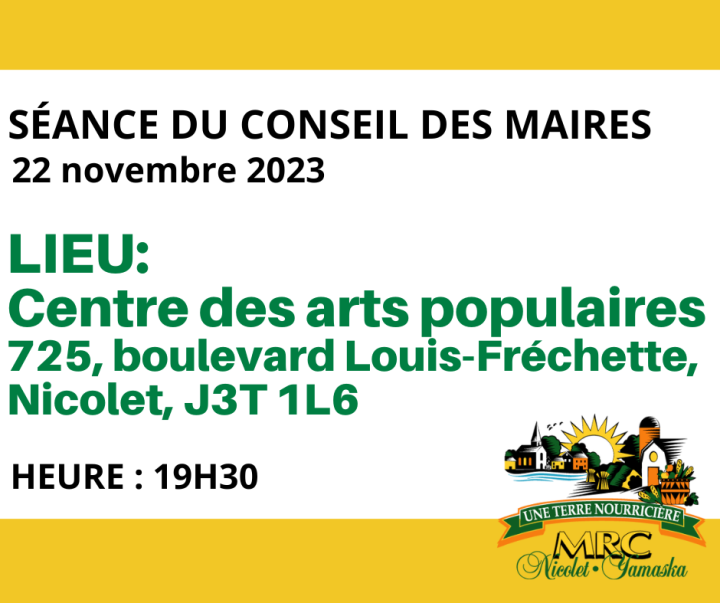 CHANGEMENT DE LIEU : Conseil des maires