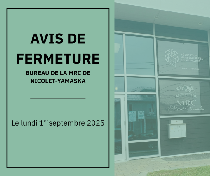 Avis de fermeture : 1er septembre 2025