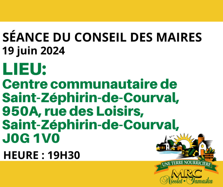 Lieu : Séance du conseil des maires du 19 juin 2024