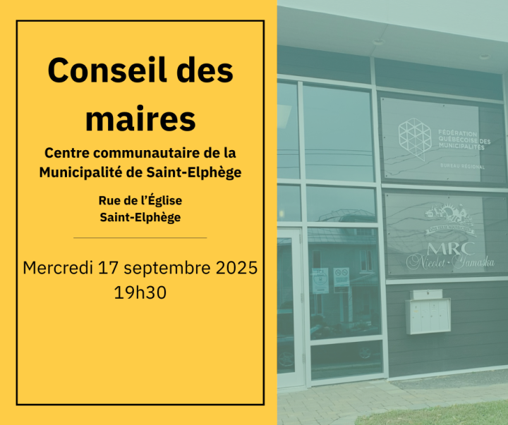 Lieu du Conseil des maires du 17 septembre 2025