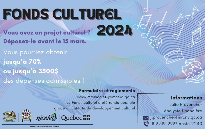 Communiqué de presse | Fonds culturel 2024: Une enveloppe pour soutenir les artistes de la région