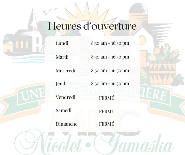 Heures d'ouverture