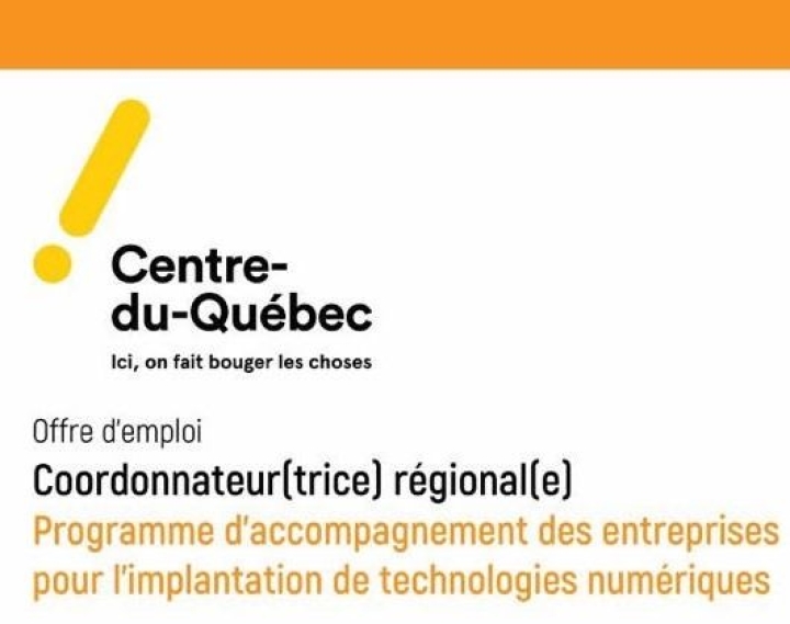 Coordonnateur(trice) régional(e) Programme d'accompagnement des entreprises pour l'implantation de technologies numériques